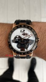 Ulysse Nardin El Toro GMT Perpetual Calendar Executive Beyaz Kadran 43mm Rose Replika Saat