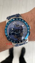 Ulysse Nardin El Toro GMT Perpetual Calendar Executive Mavi Kadran 43mm Silver Replika Saat