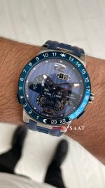 Ulysse Nardin El Toro GMT Perpetual Calendar Executive Mavi Kadran 43mm Silver Replika Saat