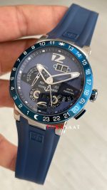 Ulysse Nardin El Toro GMT Perpetual Calendar Executive Mavi Kadran 43mm Silver Replika Saat