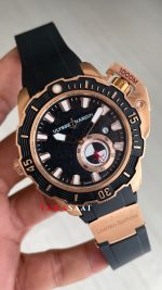 Ulysse Nardin Hammerhead Shark Diver Deep Dive Siyah Kadran 46mm Rose Black Replika Saat