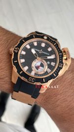 Ulysse Nardin Hammerhead Shark Diver Deep Dive Siyah Kadran 46mm Rose Black Replika Saat