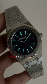 Audemars Piguet Royal Oak Jumbo Extra Thin Tuscan Dial 16202BC Mavi Kadran 39mm Super Clone ETA Swiss ZF Factory