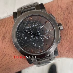Burberry BU9351 The City Gunmetal Chronograph Gri 42mm Replika Saat