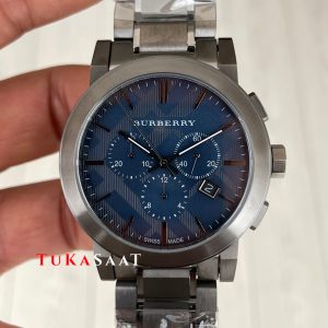 Burberry BU9365 The City Gunmetal Chronograph Mavi 42mm Replika Saat