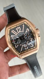 Franck Muller Vanguard Chronograph Gri V45CCDT Rose 44mm Super Clone Swiss ETA Saat ABF Factory