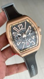 Franck Muller Vanguard Chronograph Gri V45CCDT Rose 44mm Super Clone Swiss ETA Saat ABF Factory