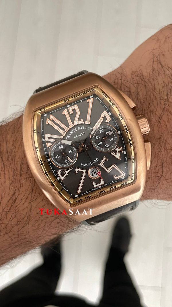Franck Muller Vanguard Chronograph Gri V45CCDT Rose 44mm Super Clone Swiss ETA Saat ABF Factory Franck Muller Vanguard Chronograph Gri V45CCDT Rose 44mm Super Clone Swiss ETA Saat ABF Factory