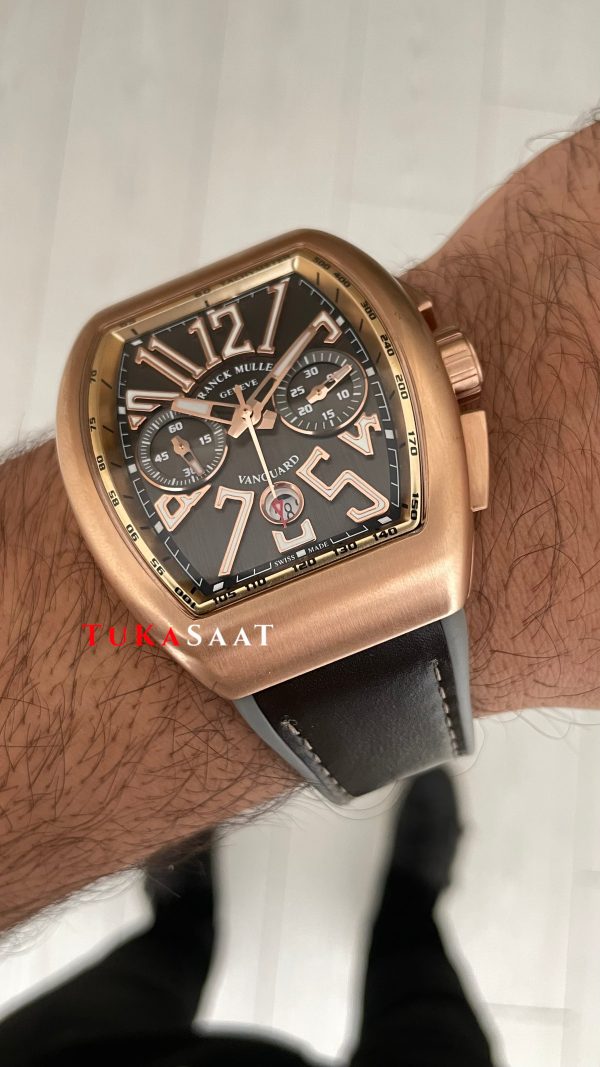 Franck Muller Vanguard Chronograph Gri V45CCDT Rose 44mm Super Clone Swiss ETA Saat ABF Factory Franck Muller Vanguard Chronograph Gri V45CCDT Rose 44mm Super Clone Swiss ETA Saat ABF Factory
