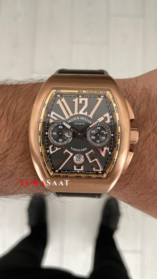 Franck Muller Vanguard Chronograph Gri V45CCDT Rose 44mm Super Clone Swiss ETA Saat ABF Factory Franck Muller Vanguard Chronograph Gri V45CCDT Rose 44mm Super Clone Swiss ETA Saat ABF Factory