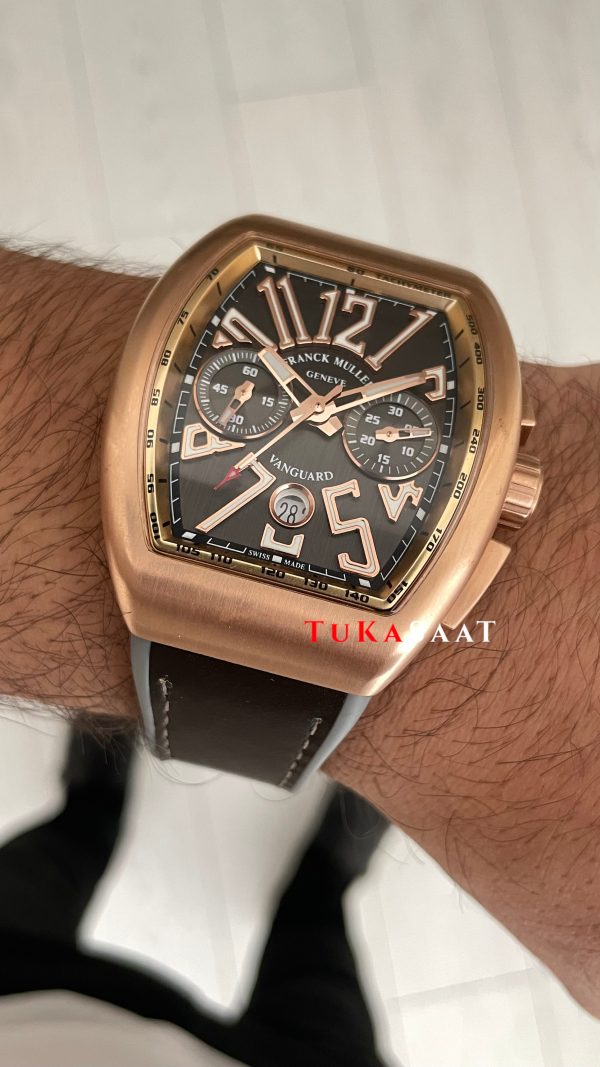 Franck Muller Vanguard Chronograph Gri V45CCDT Rose 44mm Super Clone Swiss ETA Saat ABF Factory Franck Muller Vanguard Chronograph Gri V45CCDT Rose 44mm Super Clone Swiss ETA Saat ABF Factory