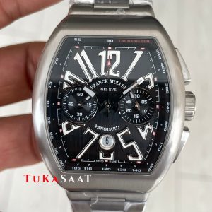 Franck Muller Vanguard Chronograph Siyah V45CCDT 44mm Super Clone Swiss ETA Saat ABF Factory