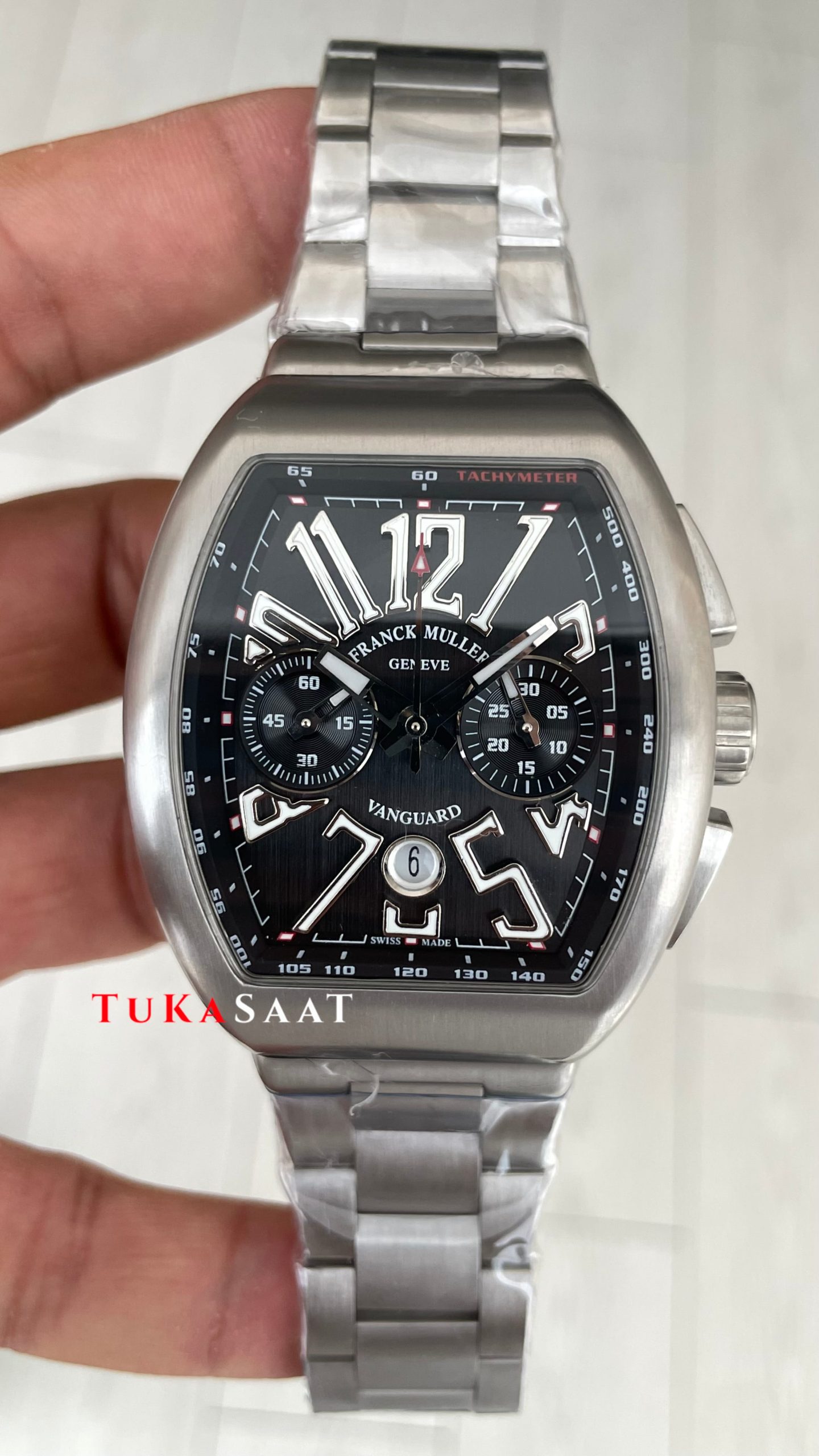 Franck Muller Vanguard Chronograph Siyah V45CCDT 44mm Super Clone Swiss ETA Saat ABF Factory Franck Muller Vanguard Chronograph Siyah V45CCDT 44mm Super Clone Swiss ETA Saat ABF Factory