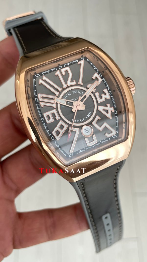 Franck Muller Vanguard Gri V45SCDT Rose Super Clone Swiss ETA Saat ABF Factory Franck Muller Vanguard Gri V45SCDT Rose Super Clone Swiss ETA Saat ABF Factory