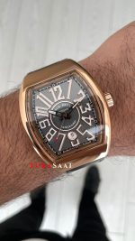 Franck Muller Vanguard Gri V45SCDT Rose Super Clone Swiss ETA Saat ABF Factory