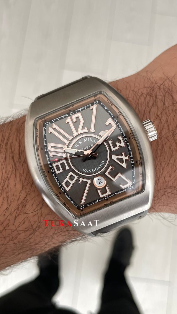Franck Muller Vanguard GRİ V45SCDT Titanium Super Clone Swiss ETA Saat ABF Factory