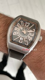 Franck Muller Vanguard GRİ V45SCDT Titanium Super Clone Swiss ETA Saat ABF Factory