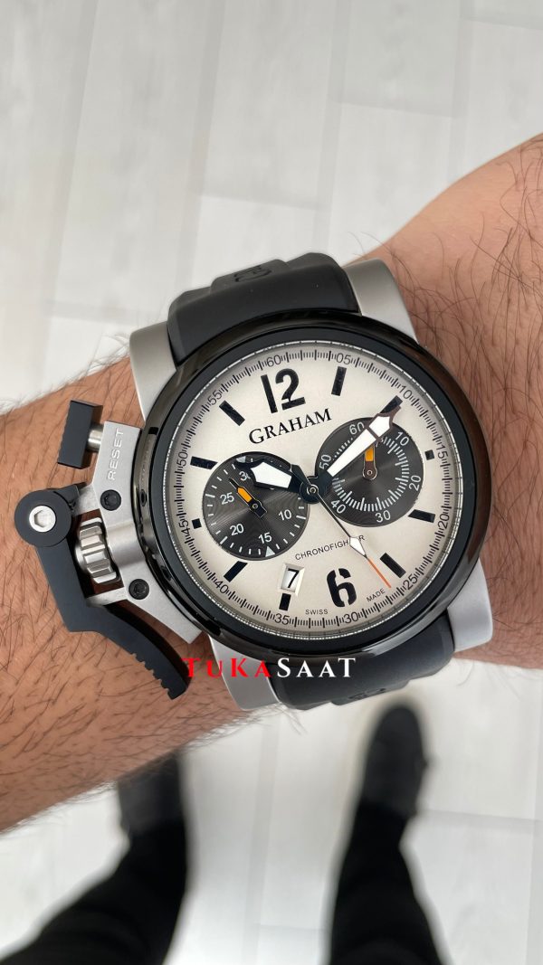 Graham Chronofighter Oversize Beyaz 47mm Replika Saat Graham Chronofighter Oversize Beyaz 47mm Replika Saat