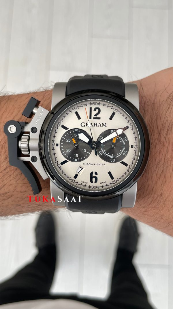 Graham Chronofighter Oversize Beyaz 47mm Replika Saat Graham Chronofighter Oversize Beyaz 47mm Replika Saat