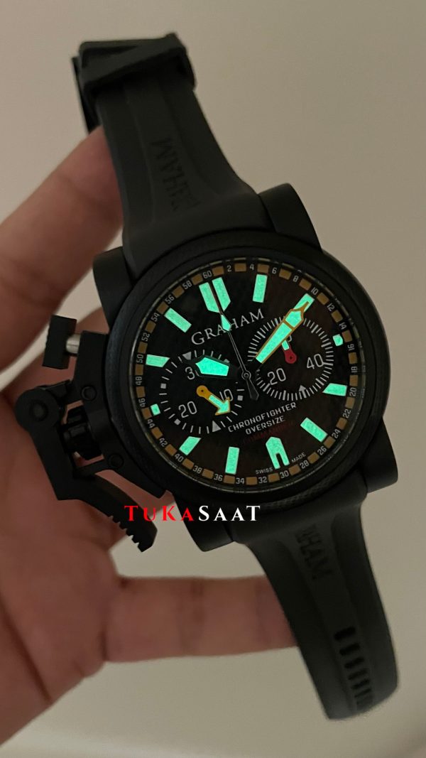 Graham Chronofighter Oversize Black PVD 47mm Replika Saat Graham Chronofighter Oversize Black PVD 47mm Replika Saat