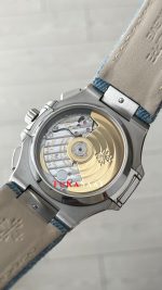 Patek Philippe Nautilus 5980 Denim Flyback Chronograph Mavi Kadran Silver Super Clone Swiss ETA Saat GR Factory