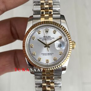 Rolex Datejust Beyaz 126233 Jubilee 36mm White Diamond Lady Two Tone Gold Kadın Saati