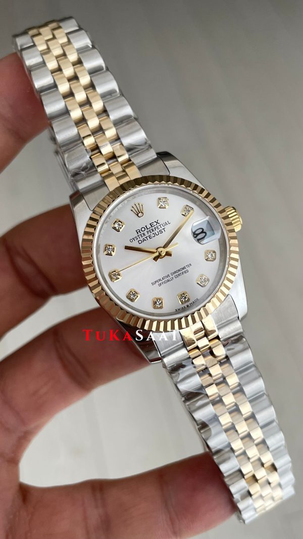 Rolex Datejust Beyaz Diamond Dial 278273 Jubilee 31mm Lady Two Tone Gold Kadın Saati