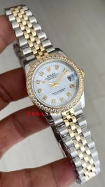 Rolex Datejust Beyaz Taşlı 278273 Jubilee 31mm White Diamond Lady Two Tone Gold Kadın Saati