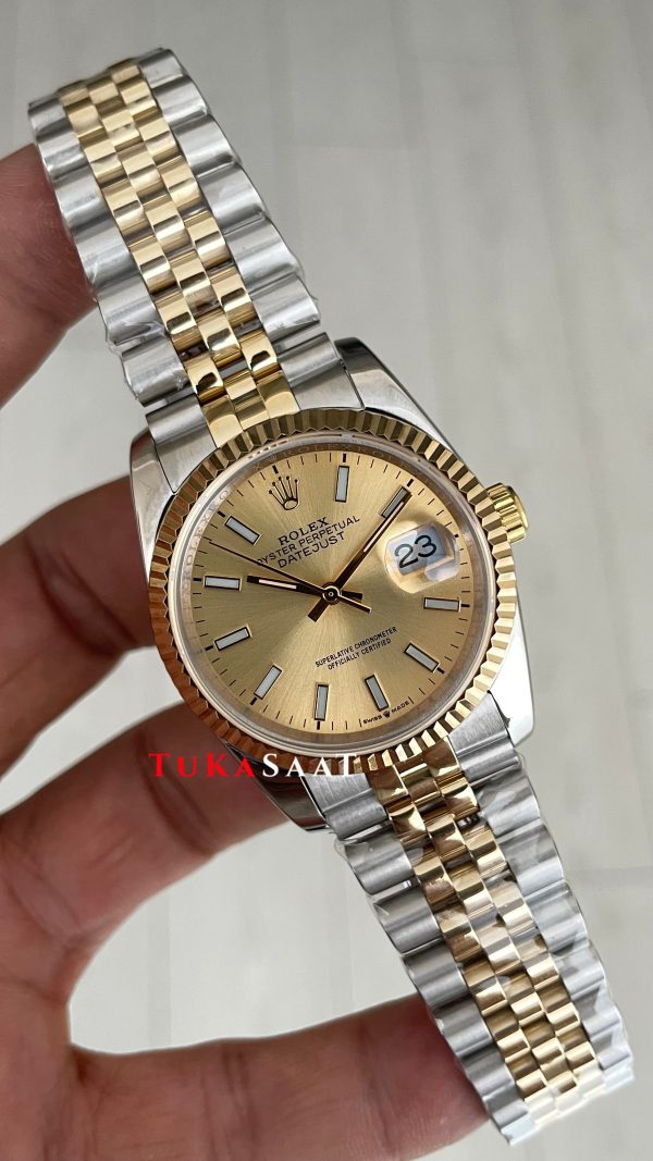 Rolex Datejust Champagne 126233 Jubilee 36mm Lady Şampanya Kadran Two Tone Gold Kadın Saati Rolex Datejust Champagne 126233 Jubilee 36mm Lady Şampanya Kadran Two Tone Gold Kadın Saati