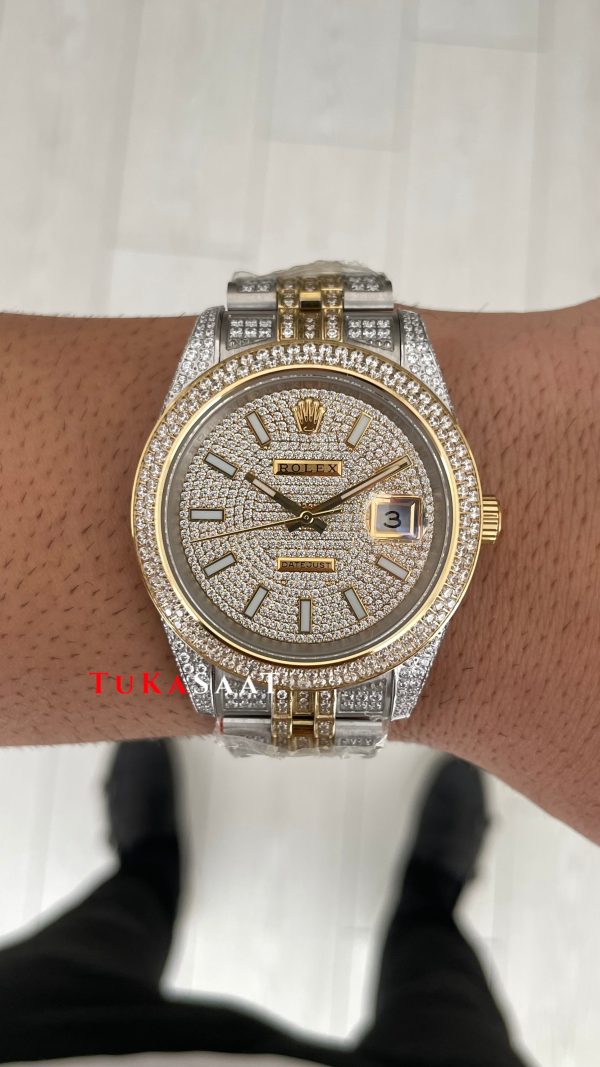 Rolex Datejust Diamond 126300 Jubilee Two Tone Gold 41mm Replika Saat