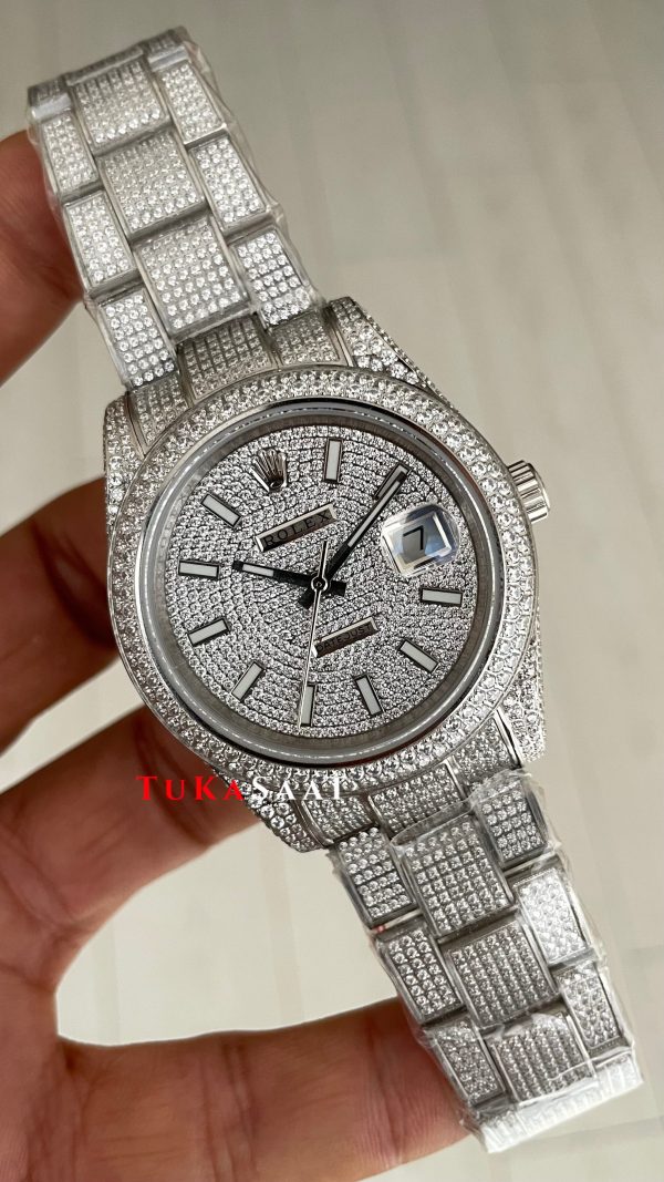 Rolex Datejust Diamond 126300 Silver Oyster 41mm Replika Saat
