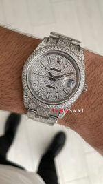 Rolex Datejust Diamond 126300 Silver Oyster 41mm Replika Saat
