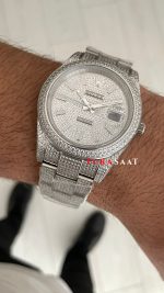 Rolex Datejust Diamond 126300 Silver Oyster 41mm Replika Saat