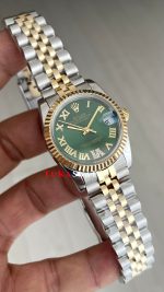 Rolex Datejust Green Romen Dial 278273 Jubilee 31mm Lady Pırlantalı Zeytin Yeşili Kadran Two Tone Gold