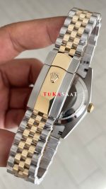 Rolex Datejust Şampanya 126333 Jubilee Champagne Diamond Two Tone Gold Black 41mm Replika Saat