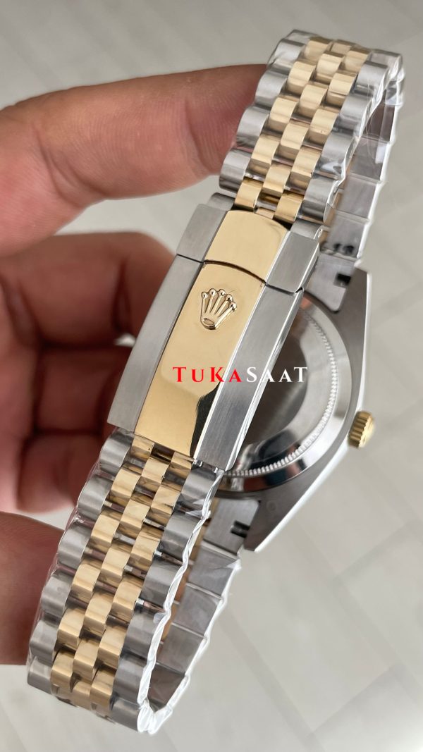 Rolex Datejust Şampanya 126333 Jubilee Champagne Diamond Two Tone Gold Black 41mm Replika Saat