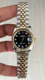 Rolex Datejust Siyah Taşlı 278273 Jubilee 31mm Black Diamond Dial Lady Two Tone Gold Kadın Saati