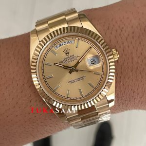 Rolex Day Date Champagne 228238 President 40mm Gold Replika Saat