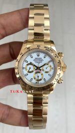 Rolex Daytona Cosmograph 126508 Gold 40mm Beyaz Kadran Replika Saat