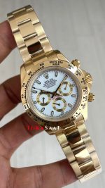 Rolex Daytona Cosmograph 126508 Gold 40mm Beyaz Kadran Replika Saat