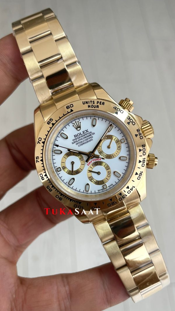 Rolex Daytona Cosmograph 126508 Gold 40mm Beyaz Kadran Replika Saat Rolex Daytona Cosmograph 126508 Gold 40mm Beyaz Kadran Replika Saat