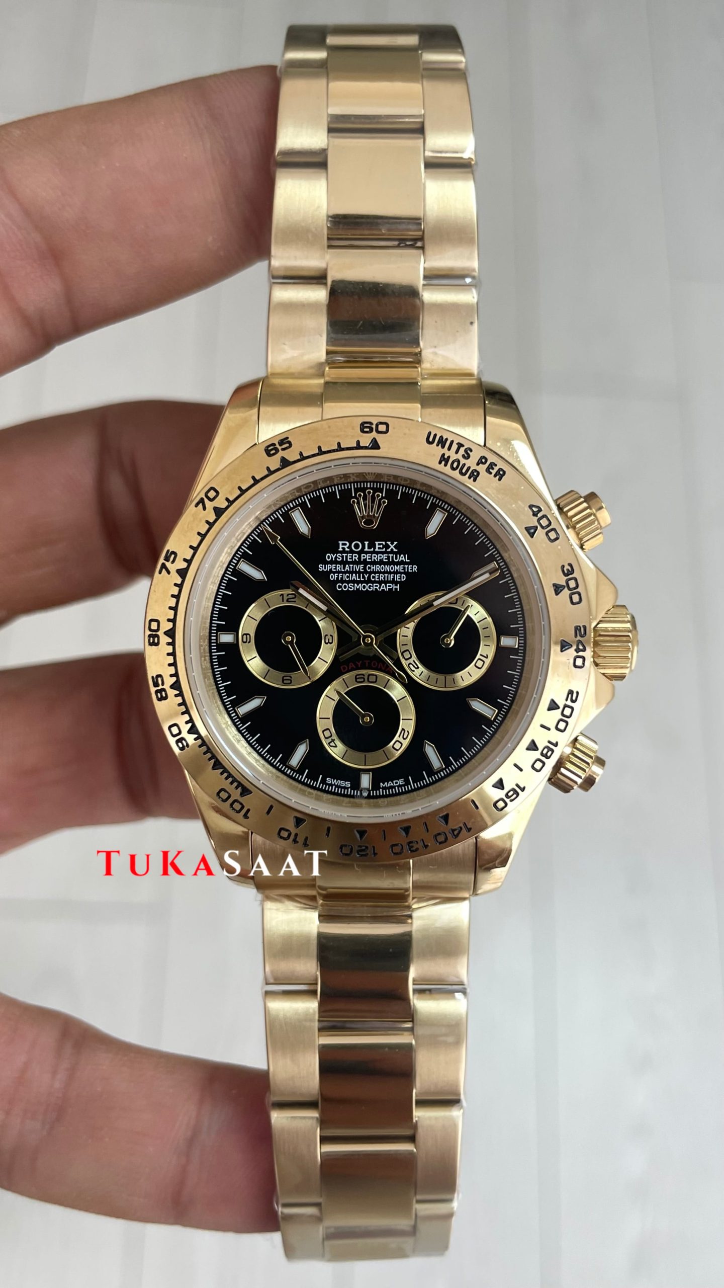 Rolex Daytona Cosmograph 126508 Gold 40mm Siyah Kadran Replika Saat Rolex Daytona Cosmograph 126508 Gold 40mm Siyah Kadran Replika Saat