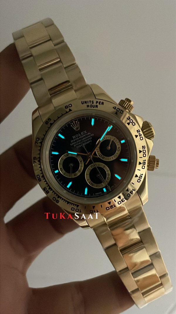 Rolex Daytona Cosmograph 126508 Gold 40mm Siyah Kadran Replika Saat Rolex Daytona Cosmograph 126508 Gold 40mm Siyah Kadran Replika Saat
