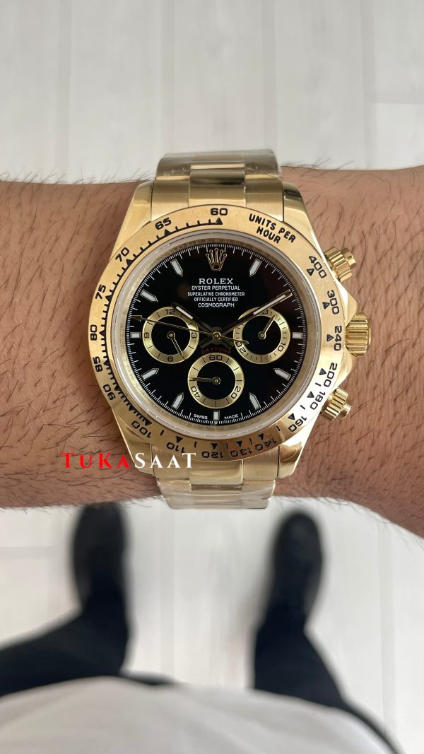 Rolex Daytona Cosmograph 126508 Gold 40mm Siyah Kadran Replika Saat Rolex Daytona Cosmograph 126508 Gold 40mm Siyah Kadran Replika Saat