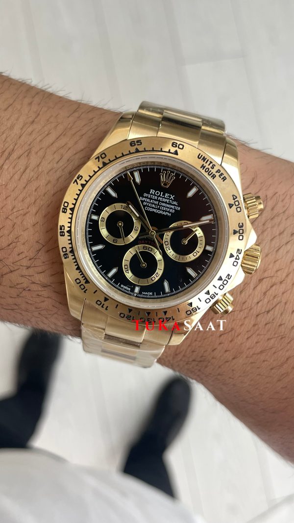 Rolex Daytona Cosmograph 126508 Gold 40mm Siyah Kadran Replika Saat Rolex Daytona Cosmograph 126508 Gold 40mm Siyah Kadran Replika Saat