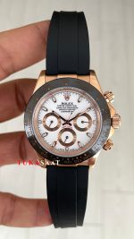 Rolex Daytona Ivory 116515LN Rose Beyaz Kadran Oysterflex 40mm Replika Saat