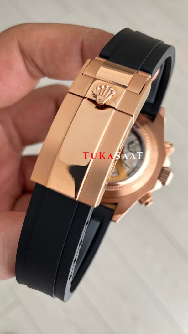 Rolex Daytona Ivory 116515LN Rose Beyaz Kadran Oysterflex 40mm Replika Saat