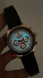Rolex Daytona Ivory 116515LN Rose Beyaz Kadran Oysterflex 40mm Replika Saat
