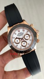 Rolex Daytona Ivory 116515LN Rose Beyaz Kadran Oysterflex 40mm Replika Saat