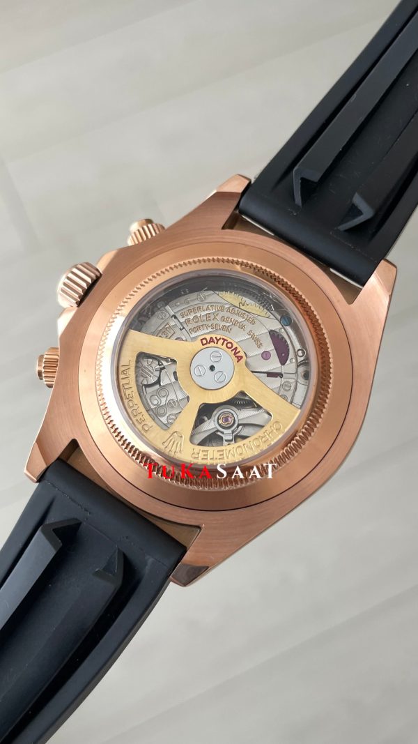 Rolex Daytona Ivory 116515LN Rose Beyaz Kadran Oysterflex 40mm Replika Saat